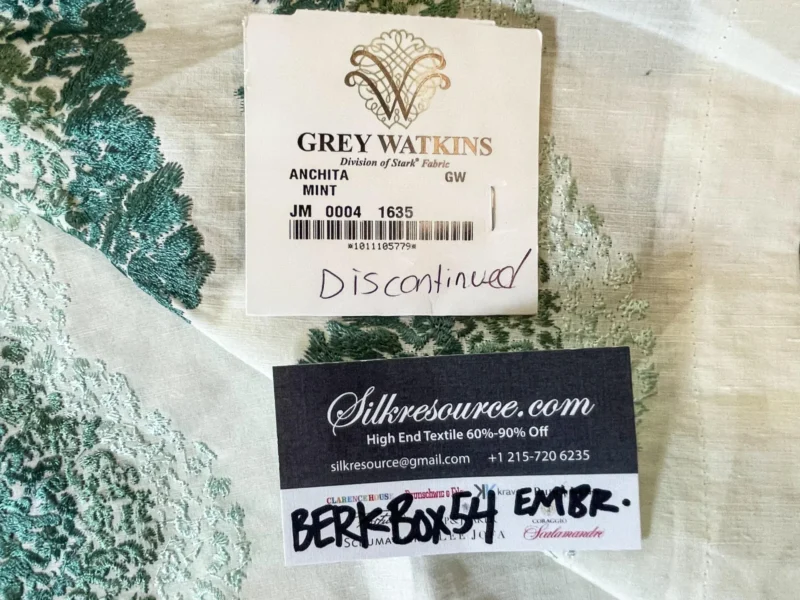 IMG_5501 14 Berkbox54 2.4 yard Scalamandre Anchita Mint White Green Embroidery