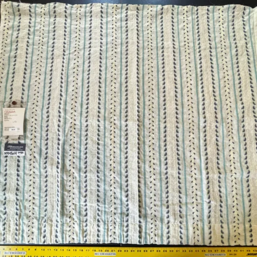 IMG_5504 15 Berkbox54 1.2 yard x 48" wide Scalamandre Senwick Stripe Blue Cream Linen Embroidery MSRP USD 398/Y