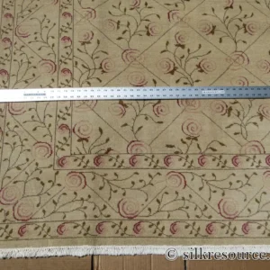 Stark EVERMAN TAN Silk Wool Hand Knotted Rug Delicate Climing Rose Flower Pink Red 11'11"X9' MSRP USD 11,000