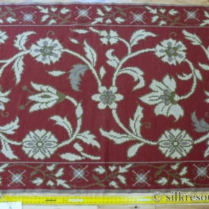 P1670184 Stark Hodos Indian Red Rug 100% Wool Flat Weave Red Beige/Cream Bronze Rose Tulip Lily Floral MSRP 1800