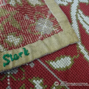 P1670186 Stark Hodos Indian Red Rug 100% Wool Flat Weave Red Beige/Cream Bronze Rose Tulip Lily Floral MSRP 1800