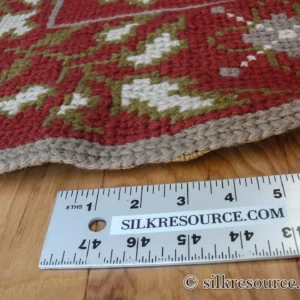 P1670189 Stark Hodos Indian Red Rug 100% Wool Flat Weave Red Beige/Cream Bronze Rose Tulip Lily Floral MSRP 1800