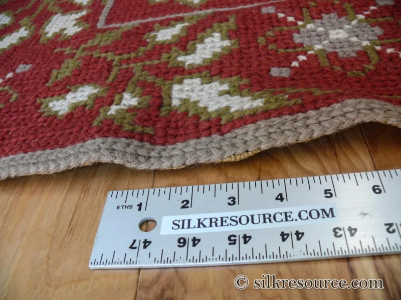 P1670189 Stark Hodos Indian Red Rug 100% Wool Flat Weave Red Beige/Cream Bronze Rose Tulip Lily Floral MSRP 1800