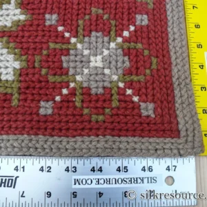 P1670190 Stark Hodos Indian Red Rug 100% Wool Flat Weave Red Beige/Cream Bronze Rose Tulip Lily Floral MSRP 1800