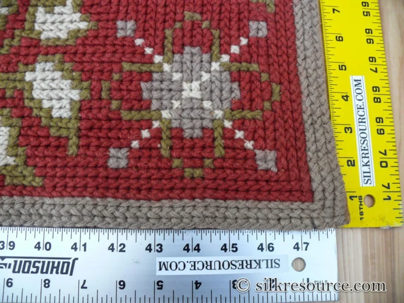 P1670190 Stark Hodos Indian Red Rug 100% Wool Flat Weave Red Beige/Cream Bronze Rose Tulip Lily Floral MSRP 1800