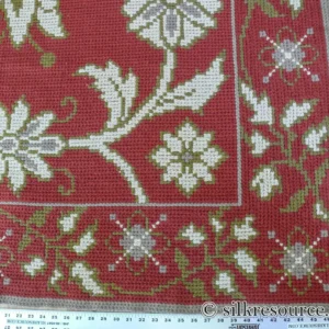P1670191 Stark Hodos Indian Red Rug 100% Wool Flat Weave Red Beige/Cream Bronze Rose Tulip Lily Floral MSRP 1800