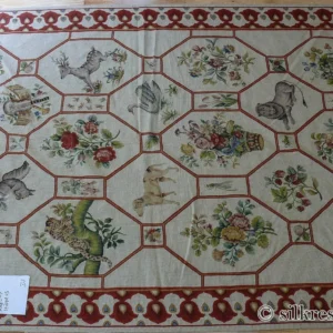 P1670210 Stark BARENTU SILVER  Diamond Barratta Collection Leopard Deer Bird Flora Zoology 100% Wool 5x9' MSRP USD2300