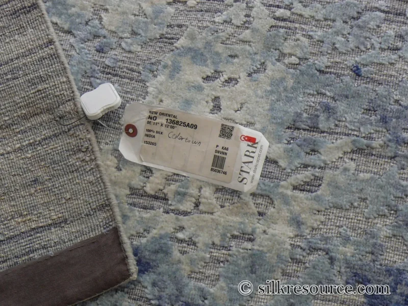 P1670227 Stark Cedartown Light Slate Grey Modern Blue Grey Rug Medallion Hand Knotted - 100% Silk - 9x12' MSRP USD16250