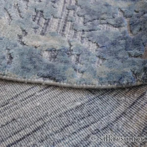 P1670230 Stark Cedartown Light Slate Grey Modern Blue Grey Rug Medallion Hand Knotted - 100% Silk - 9x12' MSRP USD16250