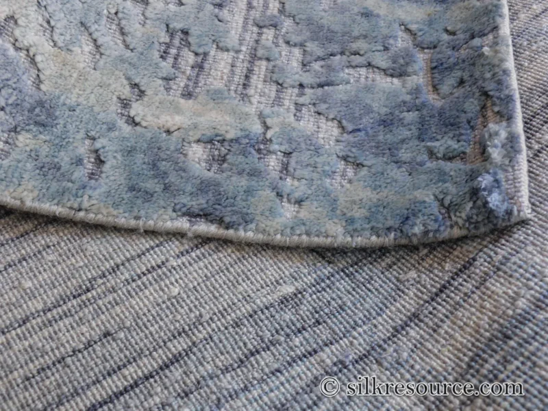 P1670230 Stark Cedartown Light Slate Grey Modern Blue Grey Rug Medallion Hand Knotted - 100% Silk - 9x12' MSRP USD16250