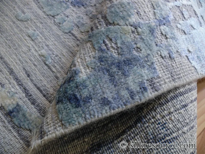 P1670231 Stark Cedartown Light Slate Grey Modern Blue Grey Rug Medallion Hand Knotted - 100% Silk - 9x12' MSRP USD16250