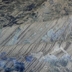 P1670234 Stark Cedartown Light Slate Grey Modern Blue Grey Rug Medallion Hand Knotted - 100% Silk - 9x12' MSRP USD16250