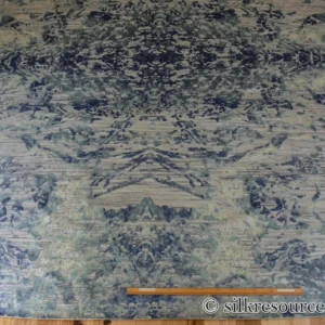 P1670236 Stark Cedartown Light Slate Grey Modern Blue Grey Rug Medallion Hand Knotted - 100% Silk - 9x12' MSRP USD16250