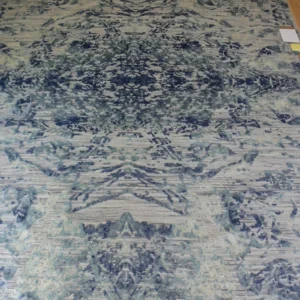 P1670237 Stark Cedartown Light Slate Grey Modern Blue Grey Rug Medallion Hand Knotted - 100% Silk - 9x12' MSRP USD16250