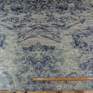 P1670238 Stark Cedartown Light Slate Grey Modern Blue Grey Rug Medallion Hand Knotted - 100% Silk - 9x12' MSRP USD16250