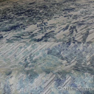 P1670239 Stark Cedartown Light Slate Grey Modern Blue Grey Rug Medallion Hand Knotted - 100% Silk - 9x12' MSRP USD16250