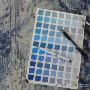 P1670240 Stark Cedartown Light Slate Grey Modern Blue Grey Rug Medallion Hand Knotted - 100% Silk - 9x12' MSRP USD16250