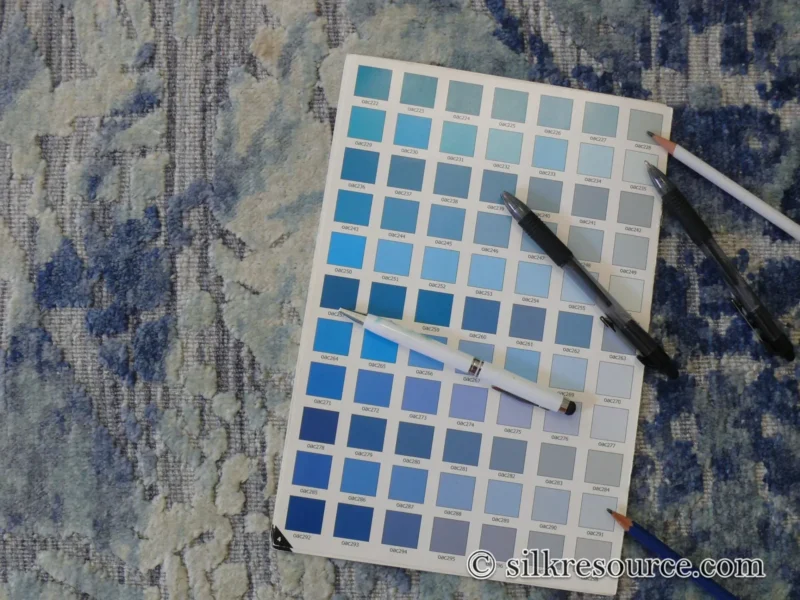 P1670240 Stark Cedartown Light Slate Grey Modern Blue Grey Rug Medallion Hand Knotted - 100% Silk - 9x12' MSRP USD16250