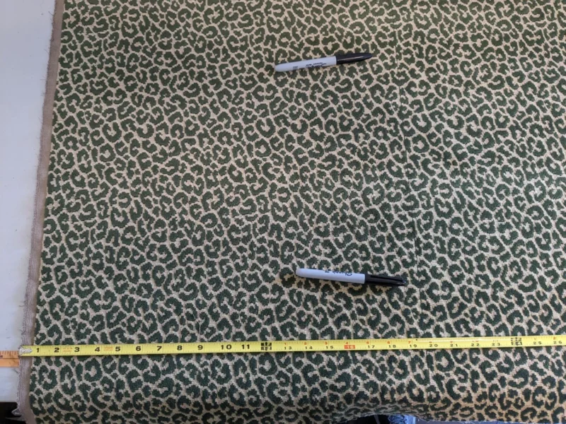 PXL_20230606_194215328 1.2Y Scalamandre Panthera Velvet Moss Green Panther Leopard Skin MSRP USD 256/Y Minor Defect