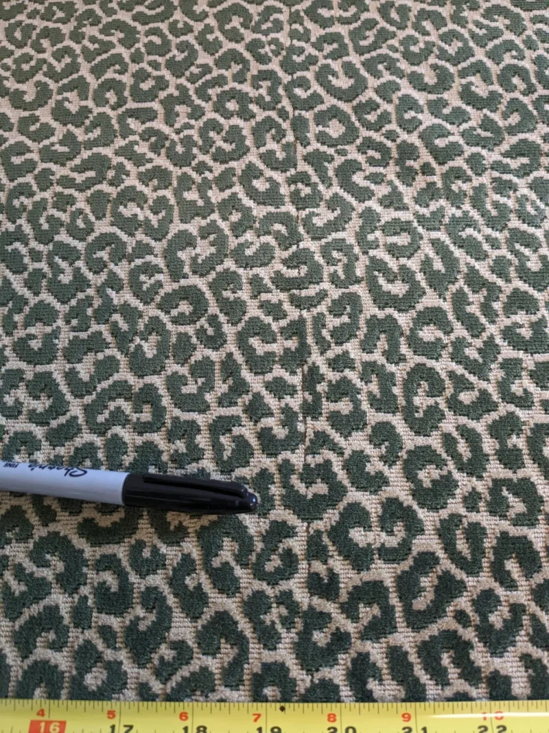 PXL_20230606_194224904 1.2Y Scalamandre Panthera Velvet Moss Green Panther Leopard Skin MSRP USD 256/Y Minor Defect
