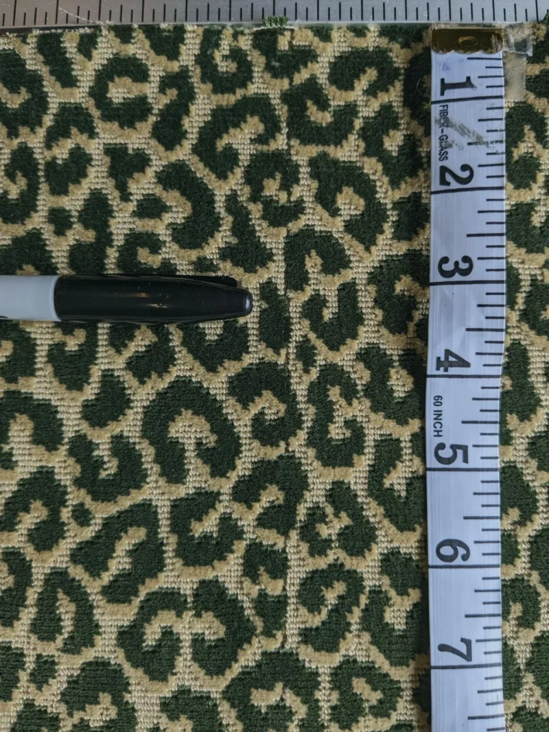 PXL_20230607_173511400edit 1.2Y Scalamandre Panthera Velvet Moss Green Panther Leopard Skin MSRP USD 256/Y Minor Defect