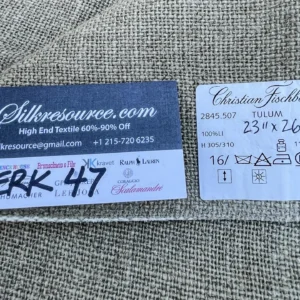 IMG_2521 1 Berkbox47 23x 26" Square Scalamandre TULUM 100% Linen Beige Texture Solid