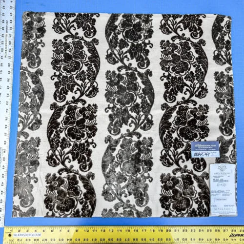 11 Berkbox47 27″x 27″ Square Scalamandre Rigato Graziella Espresso Cut Velvet Brown White