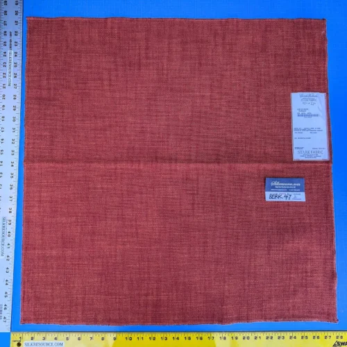 IMG_2609 44 Berkbox47 27″x 27″ Square Scalamandre ECO FR HEAVY KUMQUAT Red Viscose Plain