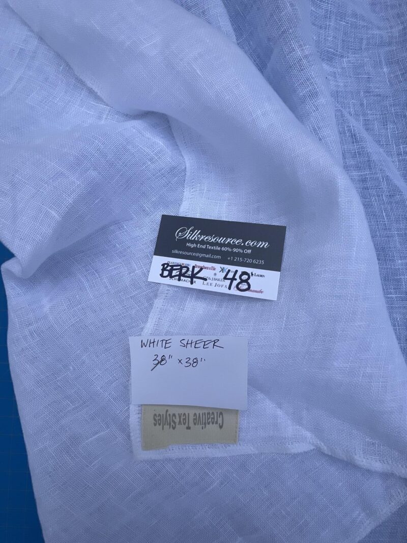 IMG_2683 1 Berkbox48 38″x 38″ Square Scalamandre White Sheer Plain Solid Texture