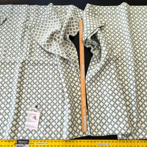 IMG_5530 3 Berkbox64 Finished Drapery 2.4yard Scalamandre MARRAKESH WEAVE Sky Light blue and White Geometric  MSRP USD284