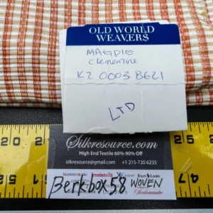 IMG_5592 10 Berkbox58 1.5yard Scalamandre MAGPIE Clementine  Jacquard Orange Plaid Check MSRP USD214/y