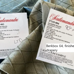IMG_5595 13 Berkbox64 Finished Drapery 2.4yard "2 Pieces & 2 Colorways" Scalamandre DIAMOND WEAVE Bluestone and Pewter Jacquard MSRP USD316/y