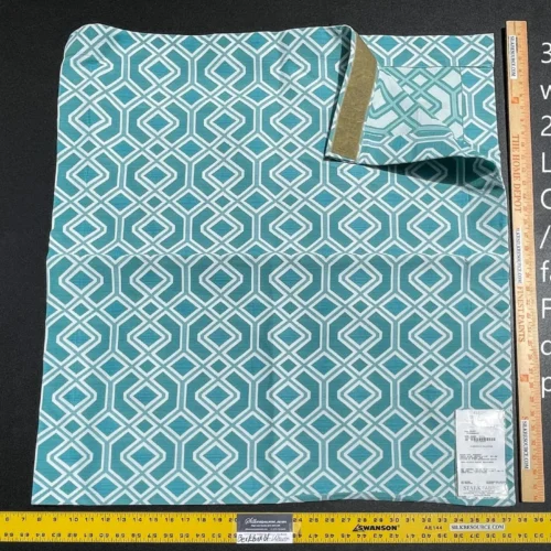 IMG_5699 1 Berkbox61 27"x2 yard Scalamandre OAK BLUFF TURQUOISE Light Blue Geometric MSRP USD208/y