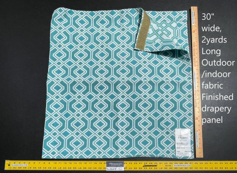 IMG_5699 1 Berkbox61 27"x2 yard Scalamandre OAK BLUFF TURQUOISE Light Blue Geometric MSRP USD208/y