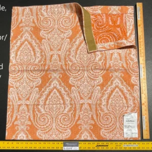 IMG_5705 3 Berkbox61 27"x2 yard Scalamandre HARWICH PORT Kumquat Orange Jacquard/Woven Paisley MSRP USD194/y