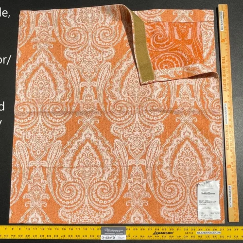 3 Berkbox61 27"x2 yard Scalamandre HARWICH PORT Kumquat Orange Jacquard/Woven Paisley MSRP USD194/y