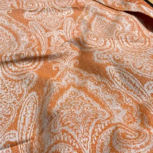 IMG_5707 3 Berkbox61 27"x2 yard Scalamandre HARWICH PORT Kumquat Orange Jacquard/Woven Paisley MSRP USD194/y