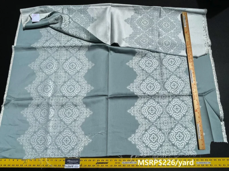 IMG_5723 9 Berkbox61 1.4 yard Scalamandre JOSEPHINE Blue Mist Embroidery Light Blue MSRP USD226/y