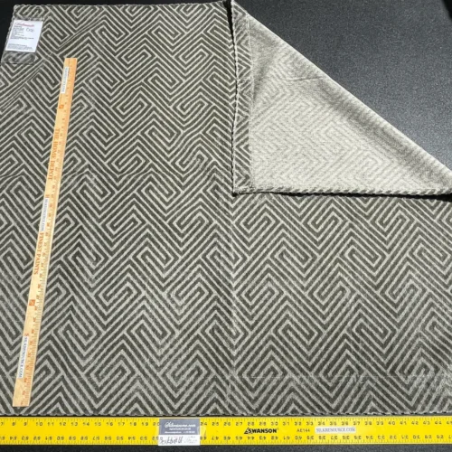 IMG_5729 11 Berkbox61 1.2 yard Scalamandre MEANDER VELVET Stone Cut Velvet Outdoor  Brown MSRP USD350/y