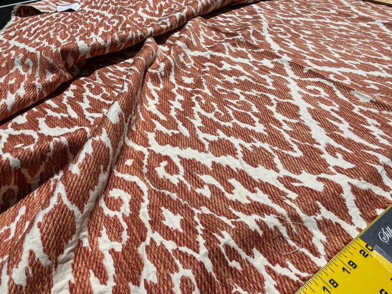 IMG_5734 12 Berkbox61 1.5 yard Scalamandre LHASA IKAT WEAVE Coral Orange  MSRP USD362/y