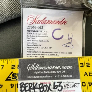 IMG_5813 10 Berkbox63 1.2 yard Scalamandre MEANDER VELVET Stone Cut Velvet Outdoor Brown Gray MSRP USD350/y