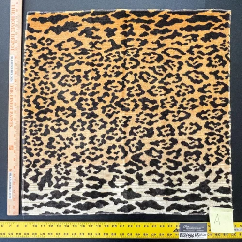 11 Berkbox63 27"x27" Scalamandre Square Old World Weavers Leopard Velvet in Piccolo Hiend Animal skin Cheetah Orange Black Velvet MSRP USD 500+/yard