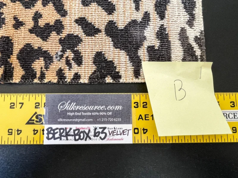 IMG_5819 12 Berkbox63 Square Scalamandre Old World Weavers Leopard Velvet in Piccolo Linen Hiend Animal skin Cheetah Orange Black Velvet MSRP USD 500+/yard