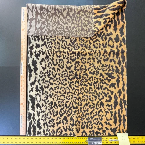 13 Berkbox63 27"x1.2yard Scalamandre Old World Weavers Leopard Velvet Piccolo  Linen Hiend Animal skin Cheetah Orange Black Velvet MSRP USD 500+/yard