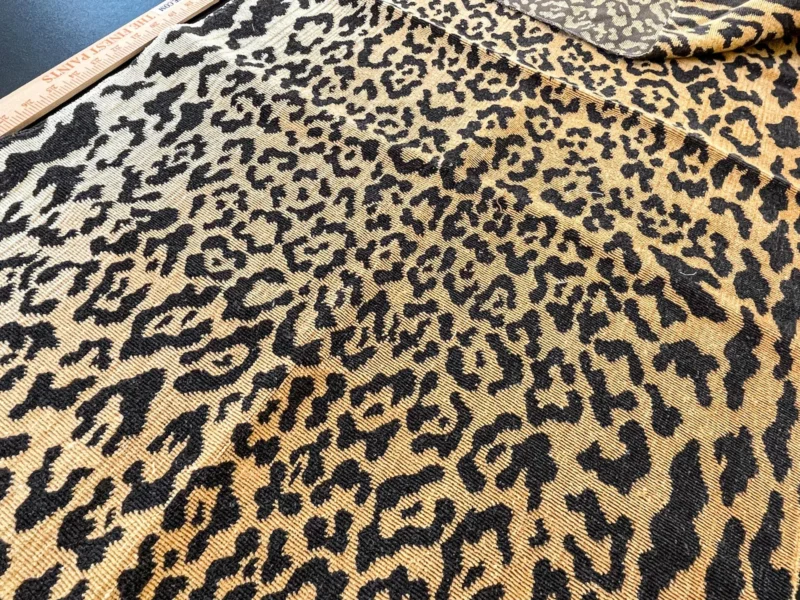 IMG_5825 13 Berkbox63 27"x1.2yard Scalamandre Old World Weavers Leopard Velvet Piccolo  Linen Hiend Animal skin Cheetah Orange Black Velvet MSRP USD 500+/yard