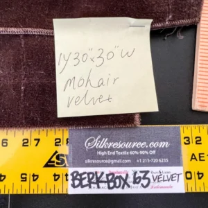 IMG_5834 16 Berkbox63 30"x1yard Scalamandre Mohair Velvet Plain Brown