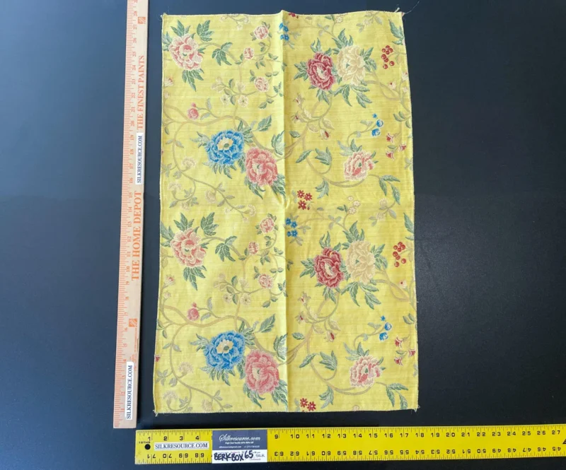 IMG_5873 11 Berkbox65 17"x27" Scalamandre STUPINIGI Yellow Chinoiserie Peony Lampas Floral MSRP USD418/y