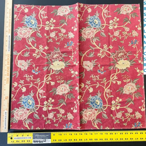 IMG_5879 13 Berkbox65 SQUARE Scalamandre STUPINIGI Red Chinoiserie Peony Lampas Floral MSRP USD418/y