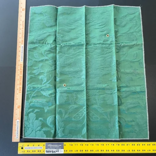 IMG_5898 19 Berkbox65 28"x25" Scalamandre Botanical Silk lampas Plain Green