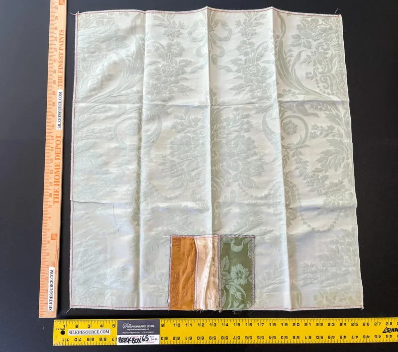 IMG_5901 20 Berkbox65 26"x26" Scalamandre Floral Silk Damask White Gray